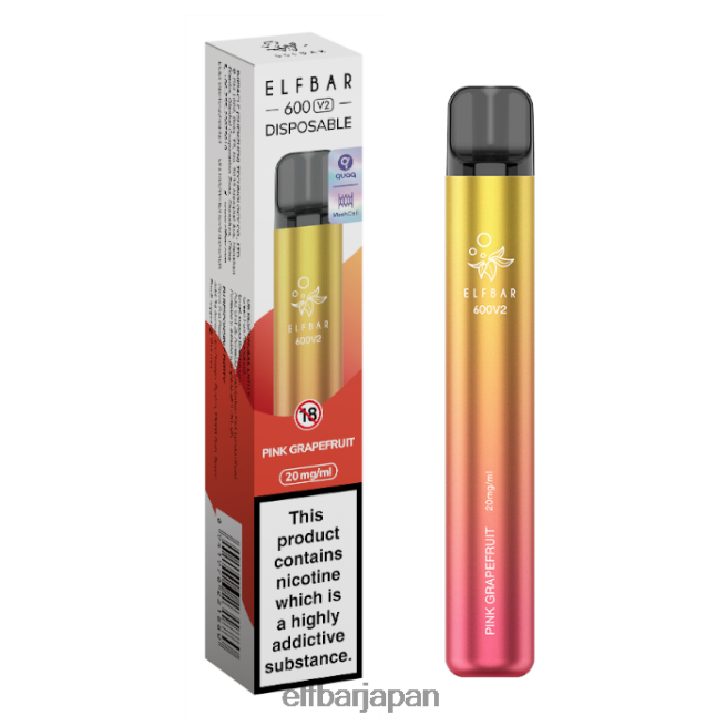 628V0219 elfbar 600v2 使い捨てベイプ - 20mg ピンクグレープフルーツ